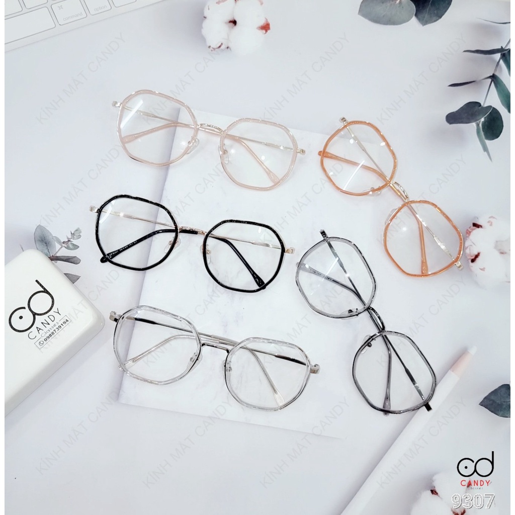 Gọng kính cận đa giác kim loại cao cấp 9307 – Kính mắt Candy