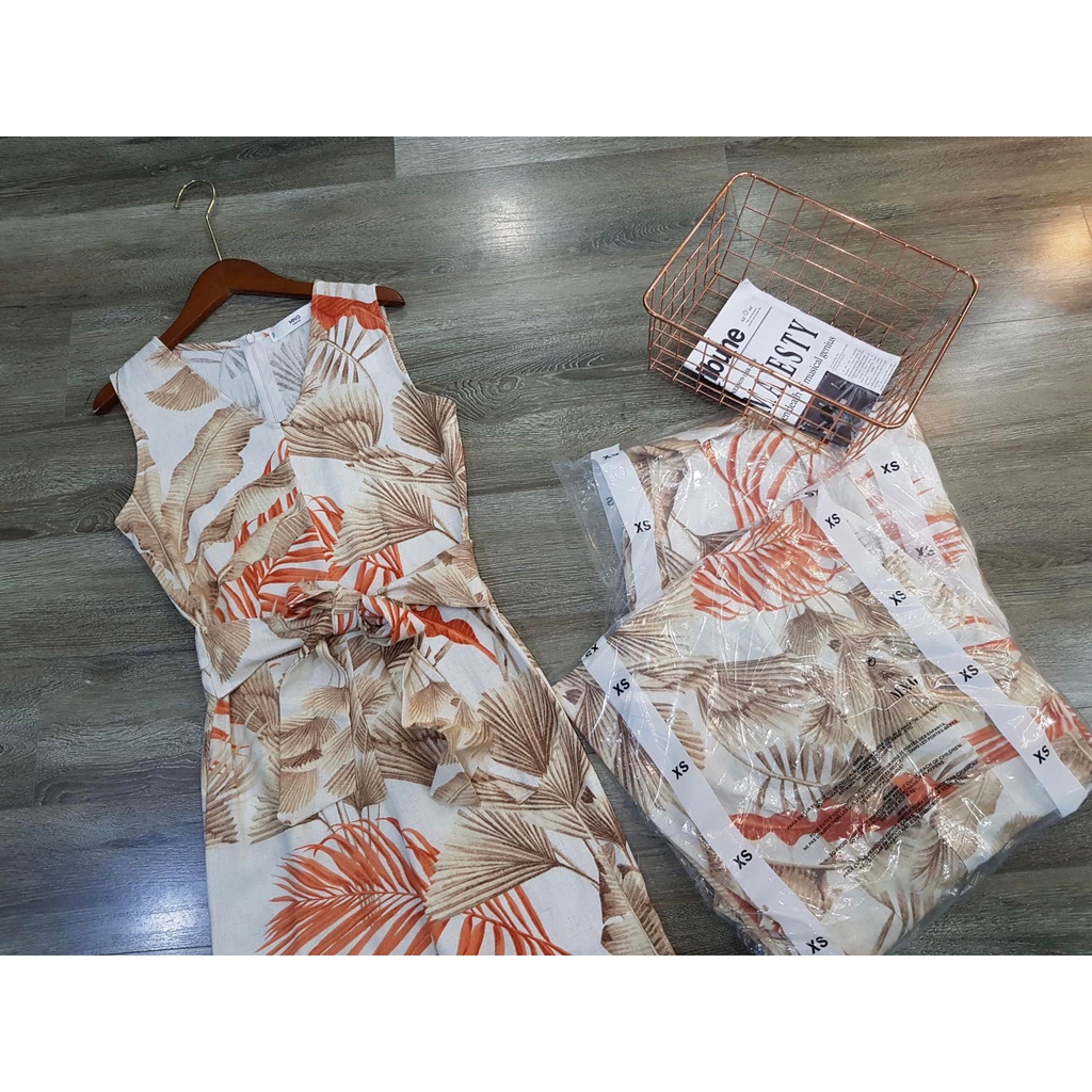 Bộ jumpsuit nhà Xoài dư xịn - họa tiết hoa cam