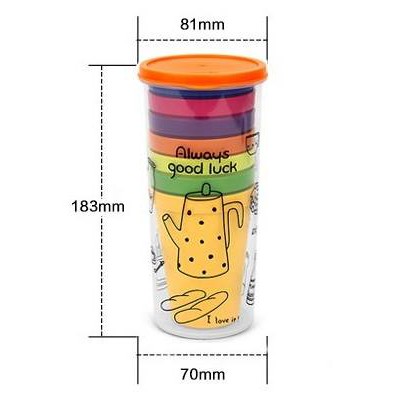 [ LOCK&amp;LOCK ] Set ly rainbow Lock&amp;Lock, xép gọn tiết kiện diện tích