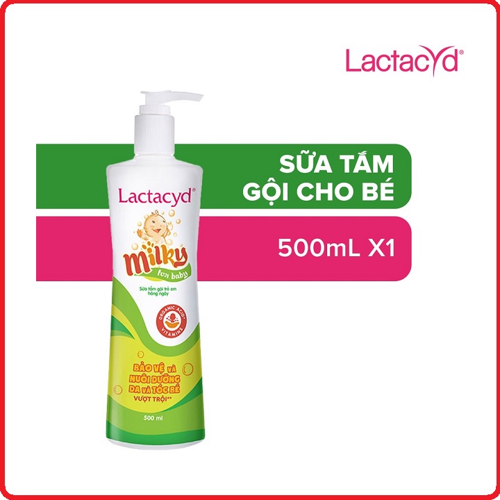 Sữa Tắm Gội Trẻ Em Lactacyd Milky Bảo Vệ, Nuôi Dưỡng Da và Tóc Bé Vượt Trội 500ml