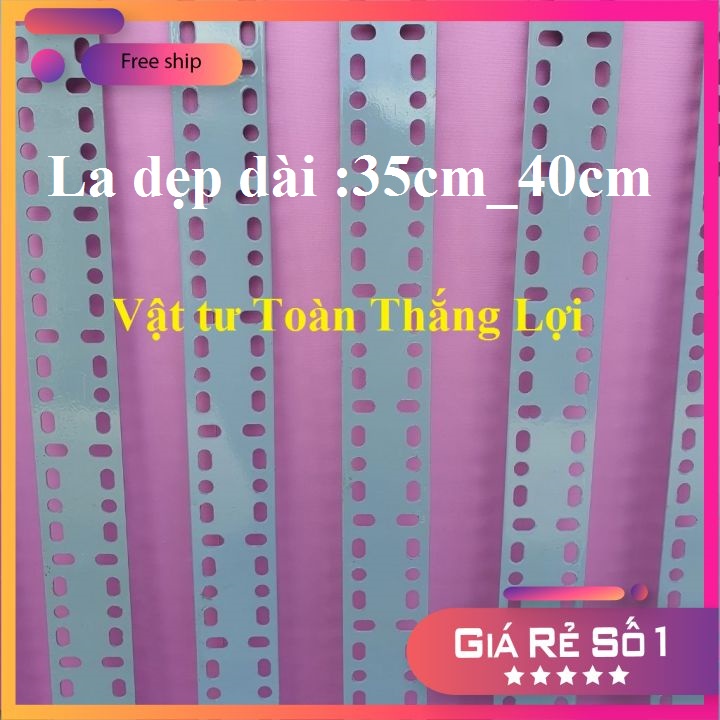 (Dài 35cm_40cm) Cây sắt LA lỗ bản rộng 6cm dày 1.5li