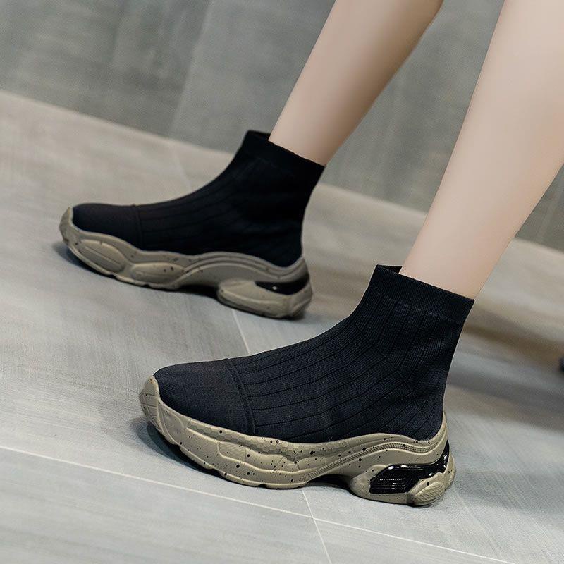 Giày Bốt Mũi Tròn Chống Trượt Thoải Mái Thời Trang Mùa Thu 2022 Cho Nữ