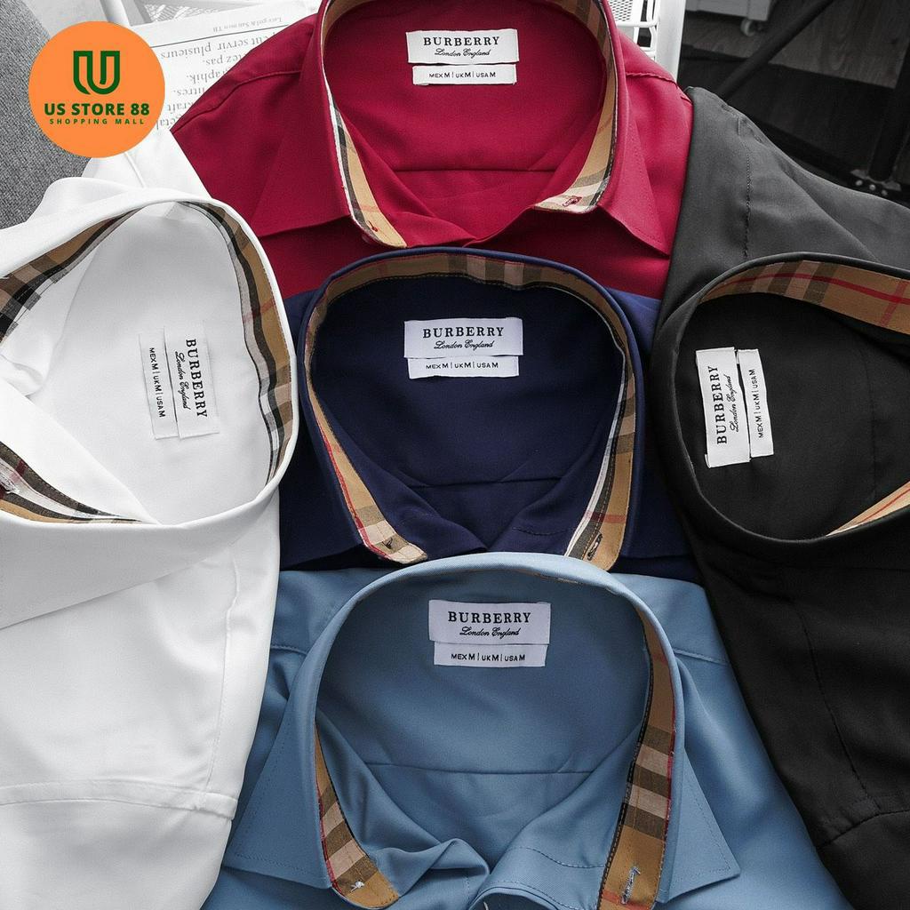 Áo Sơ Mi Nam Ngắn Tay BB Màu Xanh Biển - Chất Vải Lụa Cao Cấp Mềm Mại, Mát Mịn