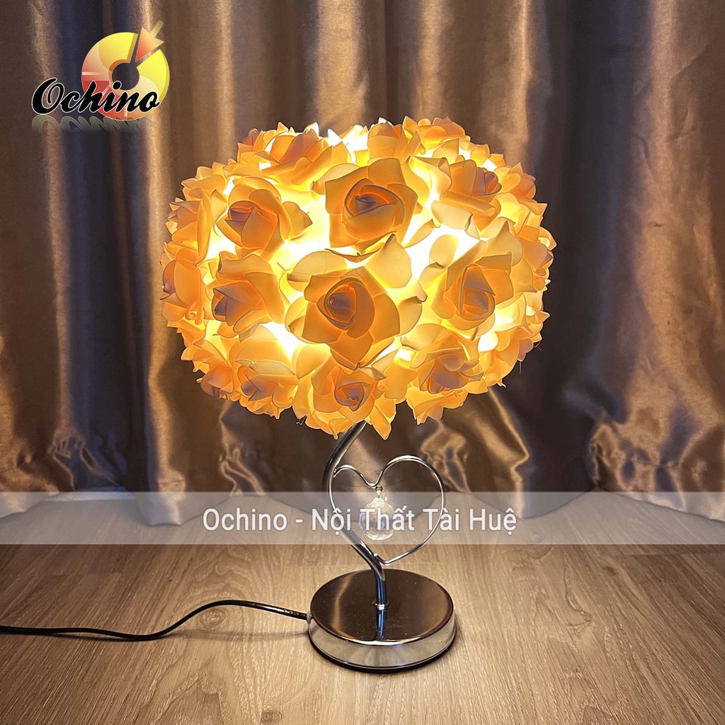 Đèn Hoa Hồng Chân Tim, Đèn Trang Trí Decor Phòng Ngủ Phòng Cưới HÌnh Tròn (Ảnh Và Video Shop Chụp)