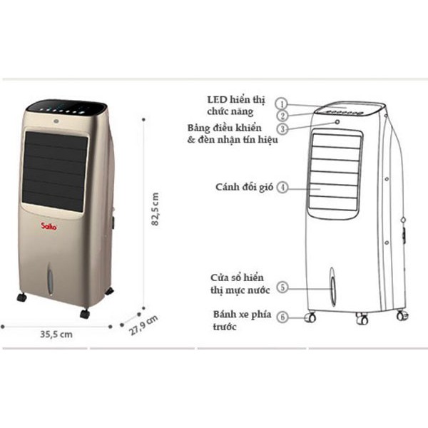 Máy làm mát không khí Saiko AC-9110CL - 15m2