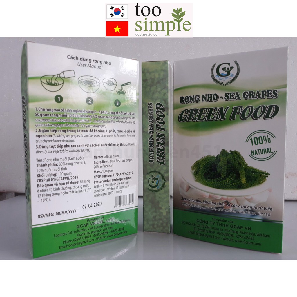 Rong nho tách nước Green Food - hàng chính hãng (1 gói 40gram)