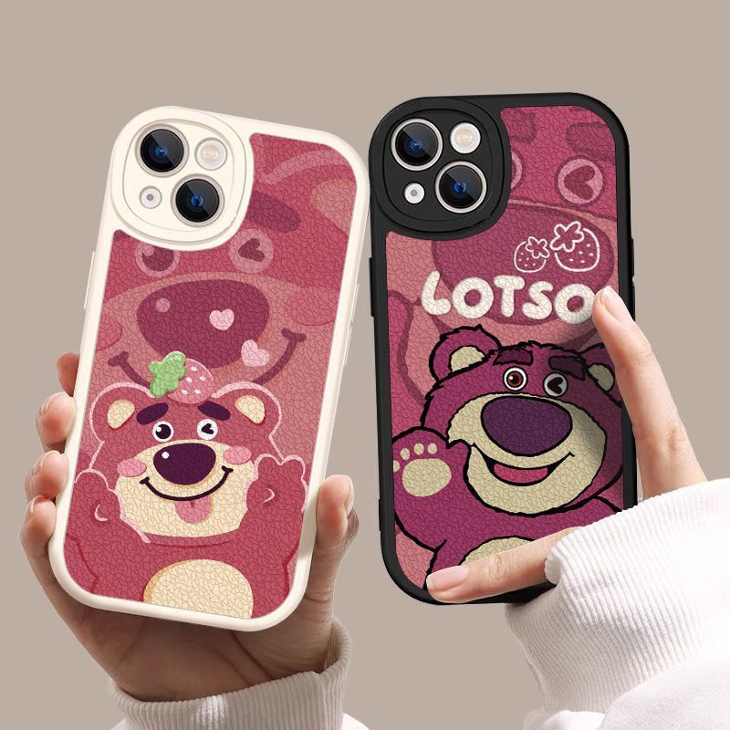 Ốp Điện Thoại Silicone Mềm Dạng Nhám Họa Tiết Gấu / Dâu Tây Cho iPhone 14 / 14Pro / 14plus / 13 / 12Pro7plus / 6sxs / xr 13