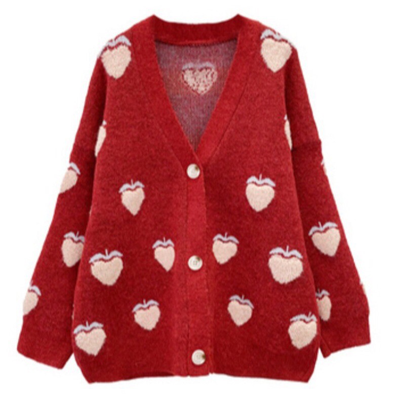 Cardigan dâu tây kiểu dáng hàn quốc