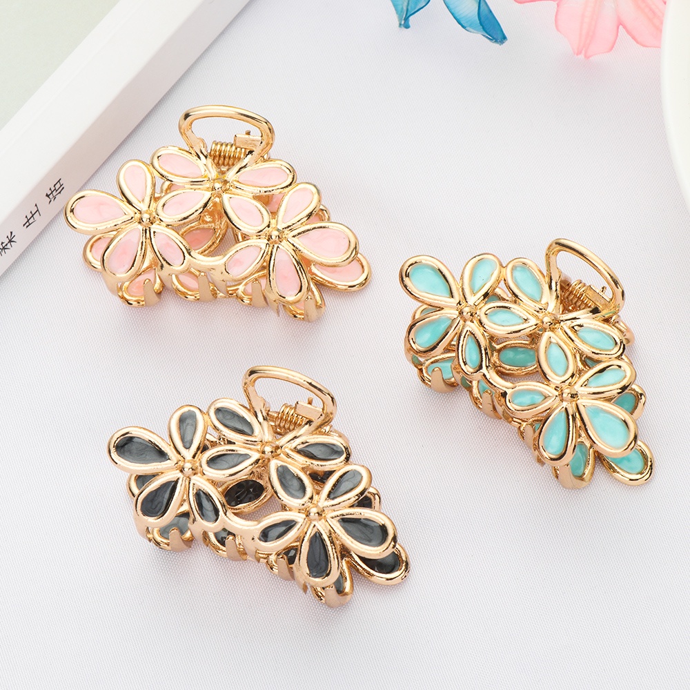 Kẹp tóc hình bông hoa bằng kim loại chống trượt nhiều màu tùy chọn thời trang cho nữ