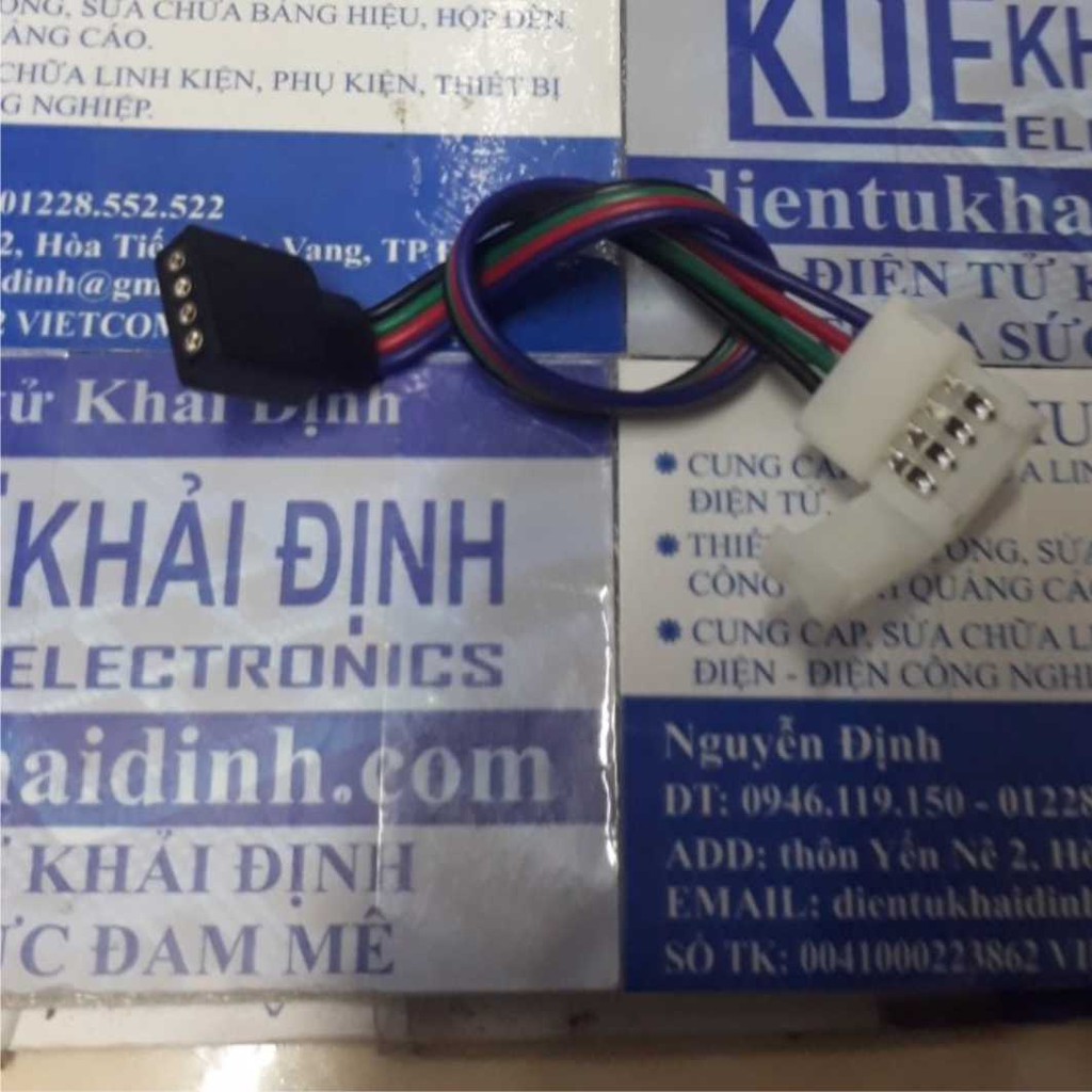 5 dây nối led RGB 1 đầu jack cái 4P, 1 đầu nhựa nối 4P kde4464
