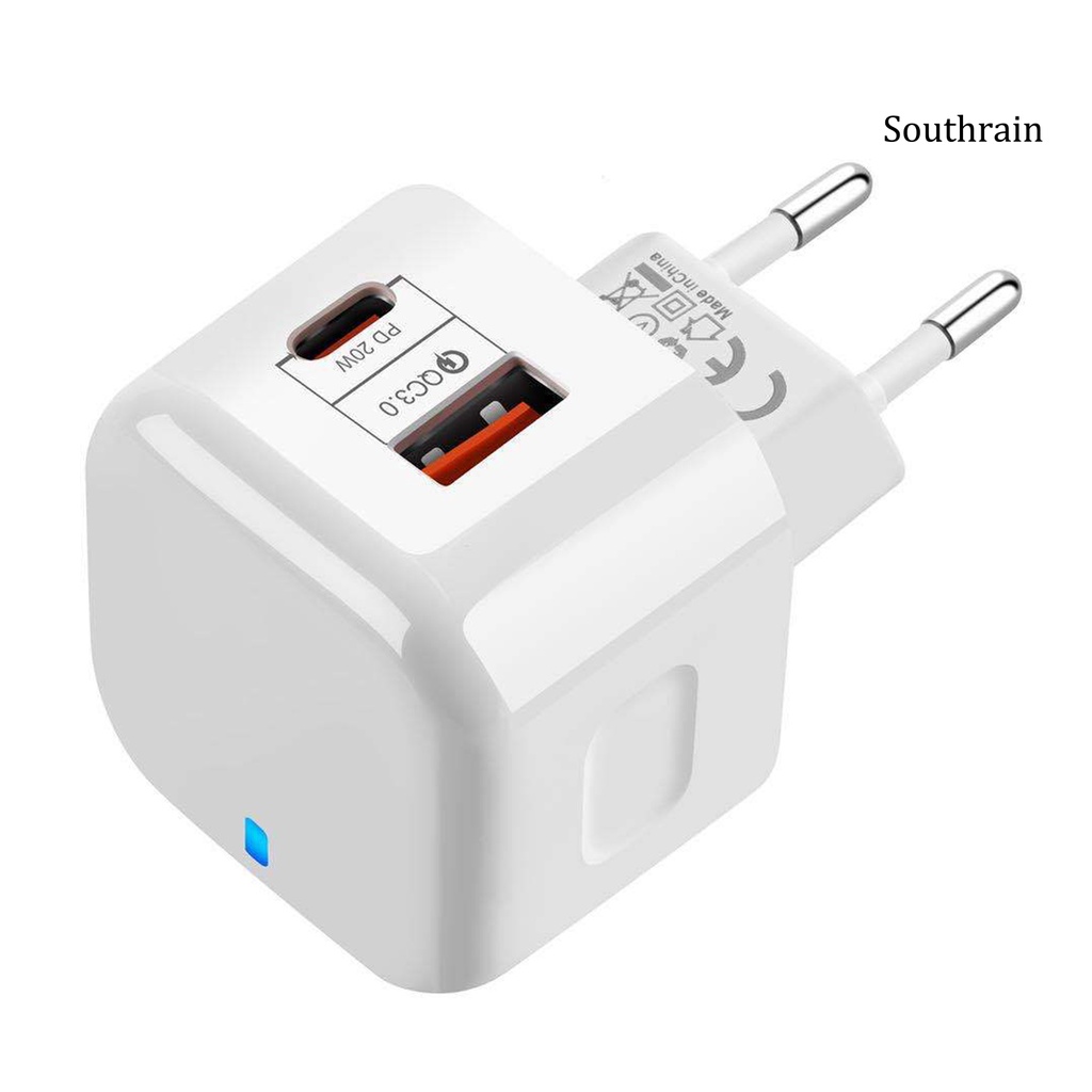 SOU-Charger Plug Fast Charging Plug And Play ABS USB C Power Adapter for iPhone 12/12 mini/XR/11/ for iPad