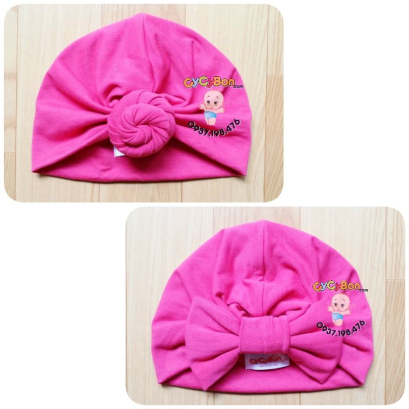 Mũ Nón Turban Cho Bé Gái Màu Hồng Đậm Chất Vải Cotton Bao Co Giãn Có Nhiều Kiểu Và Có Nhiều Size