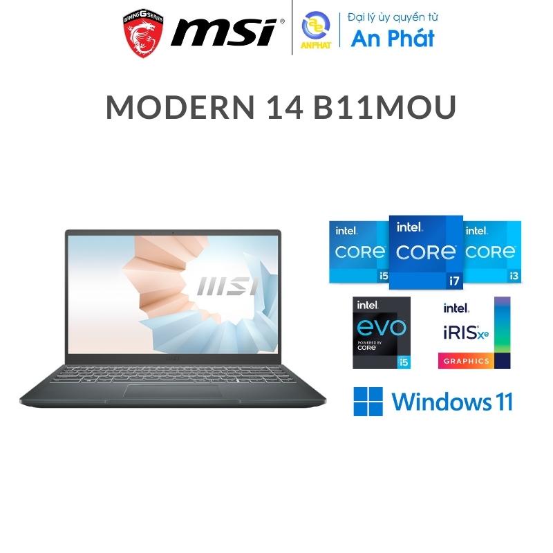 [Mã ELBAU7 giảm 7%] Laptop MSI Modern 14 B11MOU 1030VN / 1027VN (Core i3-1115G4 + 14 inch FHD)