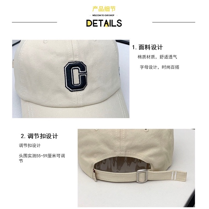 Mũ Lưỡi Trai Mềm Mại In Chữ G Phong Cách Hàn Quốc Dễ Phối Đồ Thời Trang Bốn Mùa Cho Cặp Đôi