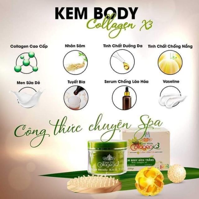 (Chính Hãng) Body Kích Trắng Collagen X3 Cam Kết Chính Hãng