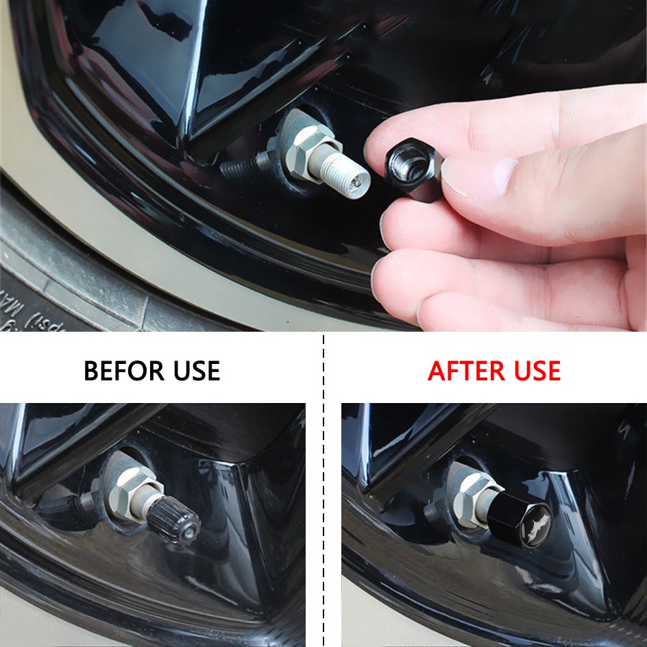 Nắp Van Bánh Xe Hơi Subaru Bằng Hợp Kim Màu Đen Chống Bụi