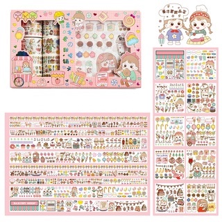 Sticker Và Washi Tape Hộp Sticker Kèm Washi