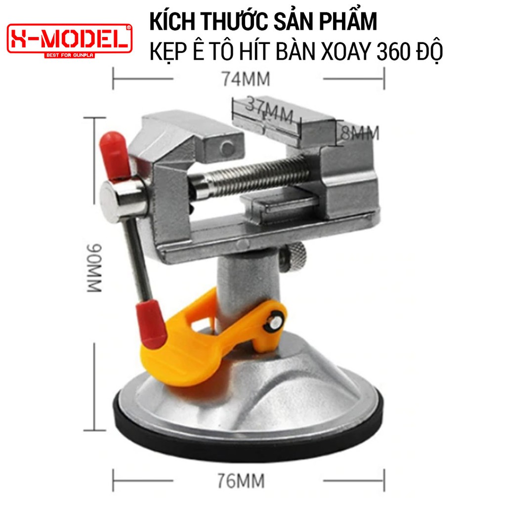 Kẹp Ê Tô Hít Bàn XM27 có thể điều chỉnh xoay 360 độ đa năng có kèm đầu kẹp, dụng cụ gia công phụ kiện, chạm khắc XMODEL