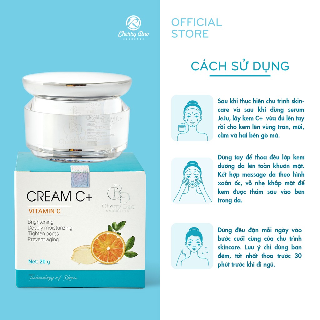 Kem face dưỡng trắng da trắng sáng vitamin C+ bật tone CRD