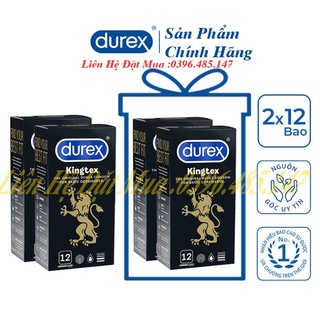 Bộ 2 bao cao su durex kingtex 12 bao + tặng 2 hộp cùng loại