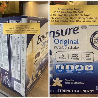 ✅Sữa nước Ensure Original Nutrition Powder nước 237ml/ 1 thùng 30 chai