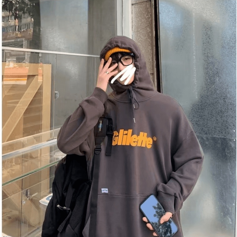 Áo hoodie Dáng Rộng In Chữ Phong Cách Nhật Bản Thời Trang Chất Lượng Cao Cho Nam Size M-5XL