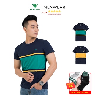Áo thun nam DARNELL kẻ to ngang ngực cổ tròn chất cotton cao cấp mềm mịn thoáng mát trẻ trung DN10
