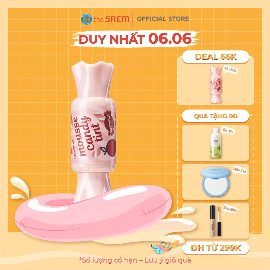 [Gift] Son Tint Viên Kẹo the SAEM Saemmul Mousse Candy Tint 01 Redmango Mousse (8g)