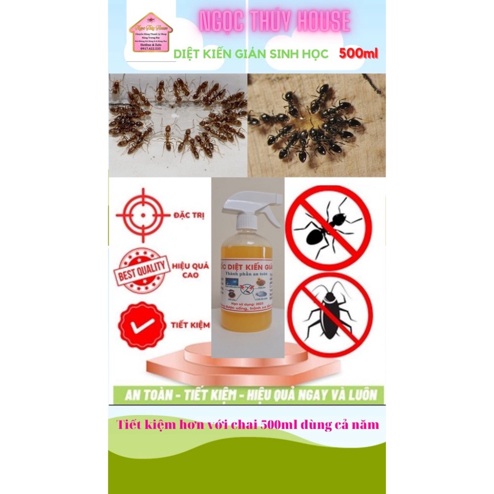 CHAI XỊT KIẾN GIÁN 500ML sinh học ( tiết kiệm HƠN VỚI chai 500ml - DÙNG CẢ NĂM, hương CAM