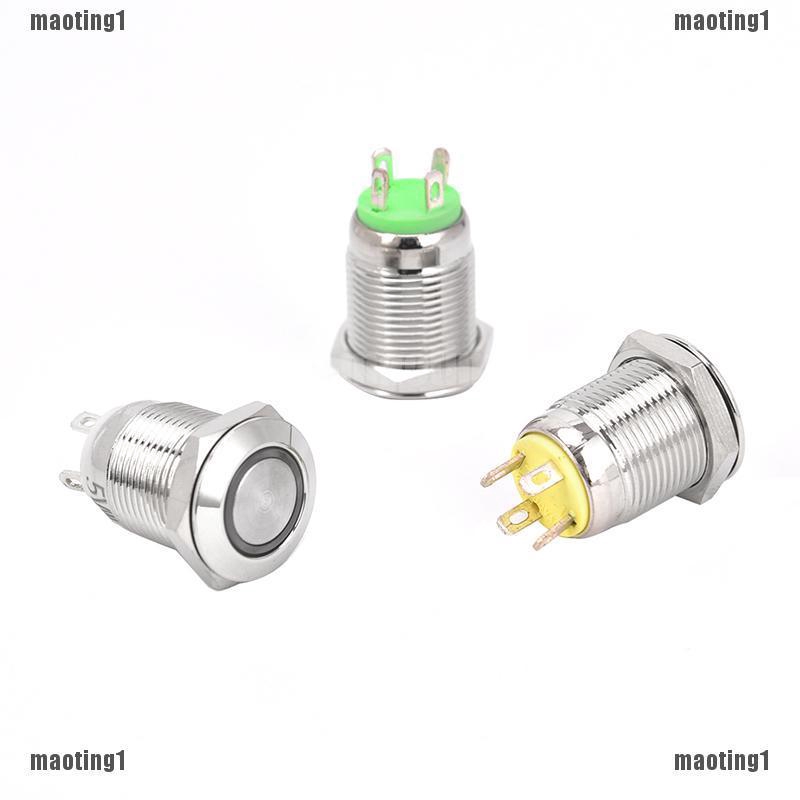 maoting.vnCông tắc nút nhấn có đèn LED 12mm 5V chống nước♥