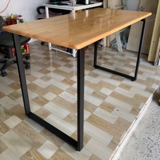 Bàn làm việc chân gấp gỗ cao su tự nhiên 1m2