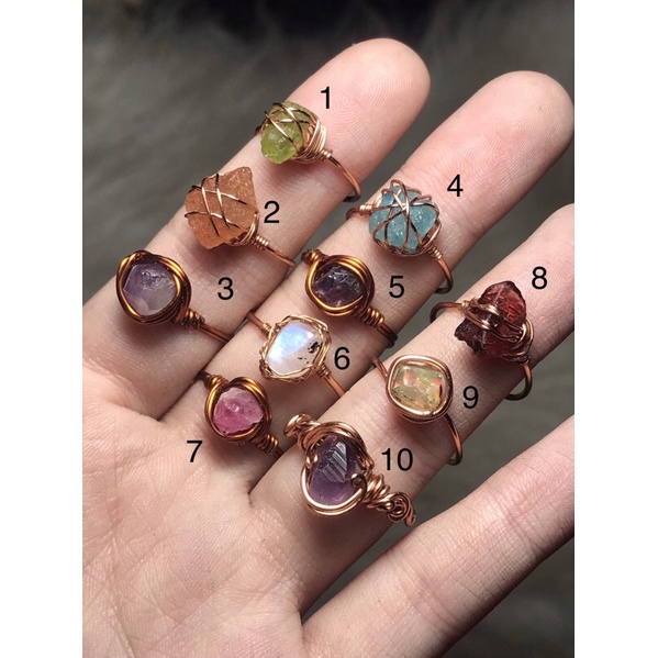 [handmade ring][raw stone][đá thô] natural crystal ring