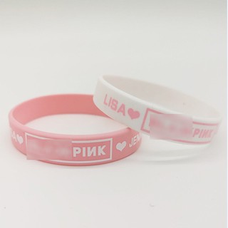 Vòng tay Blackpink Lisa Jisoo Jennie Rose cao su trắng hồng khohangkpop