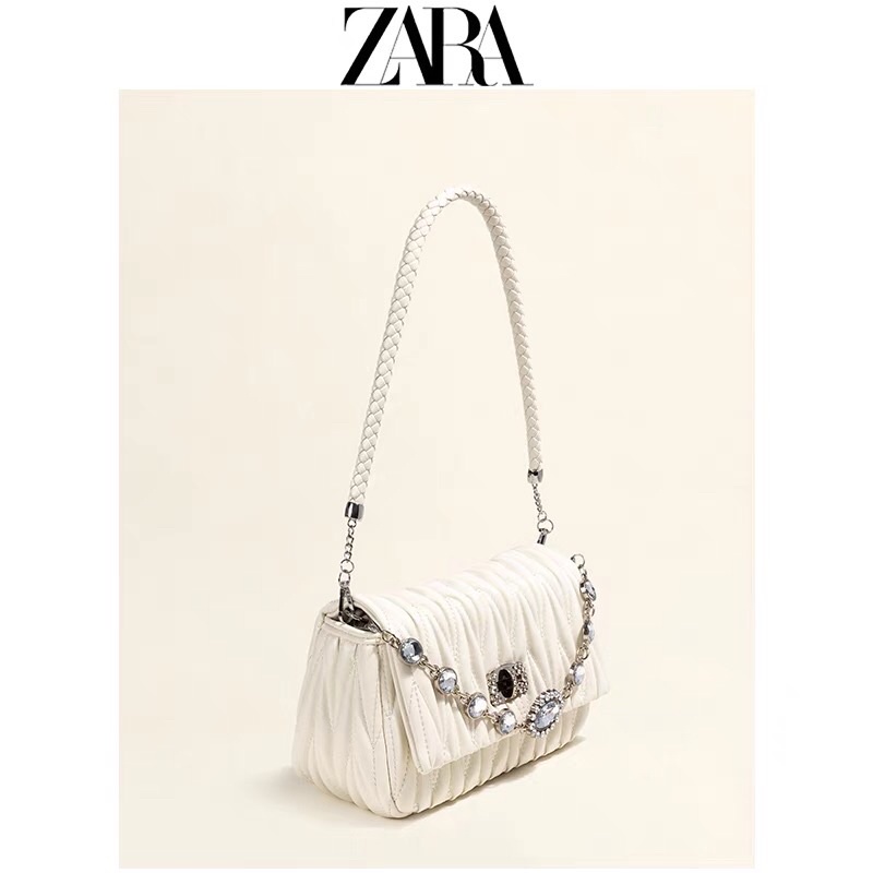 Túi xuất dư Zara đính đá ở quai