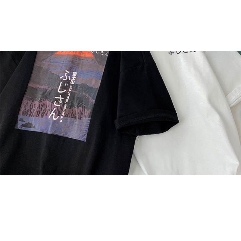 Áo phông nam nữ ,áo thun form rộng tay lỡ in hình núi