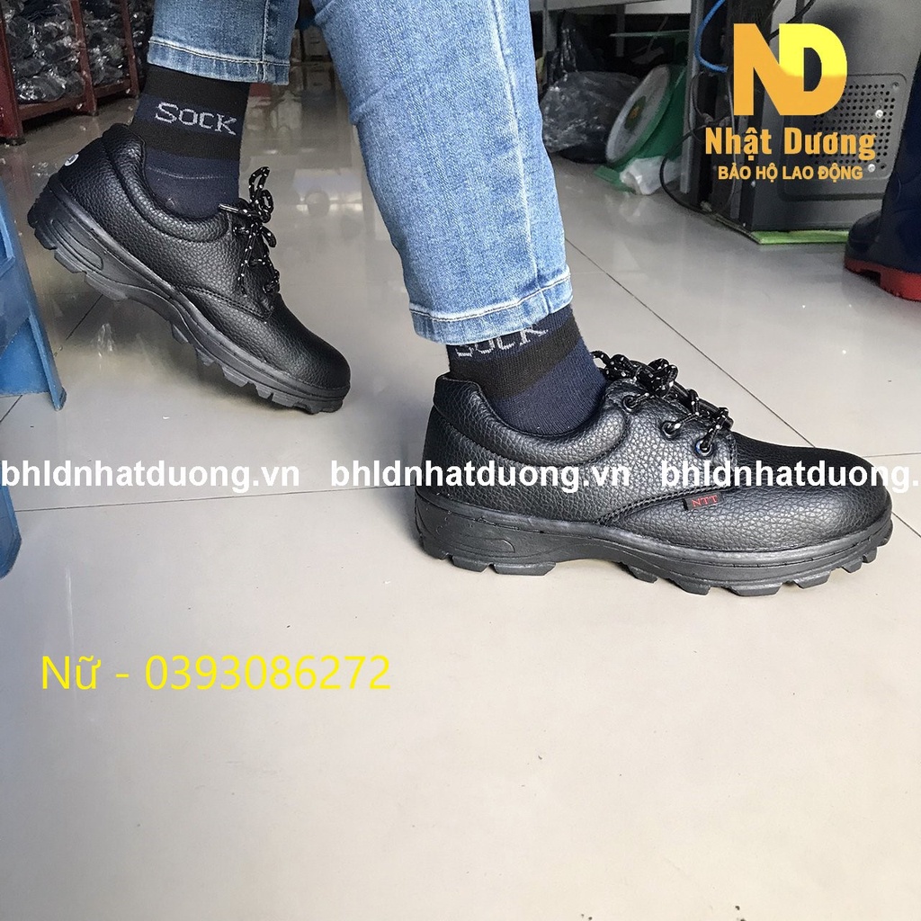 Giày bảo hộ lao đông nam giày công trình NTT P04 giày mũi thép lót thép đế pvc giá rẻ