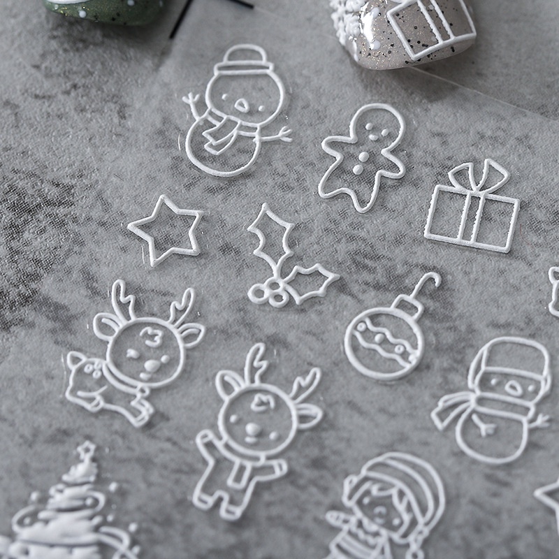 Miếng Dán Dập Nổi Họa Tiết 5D Trang Trí Móng Tay Giáng Sinh TS939