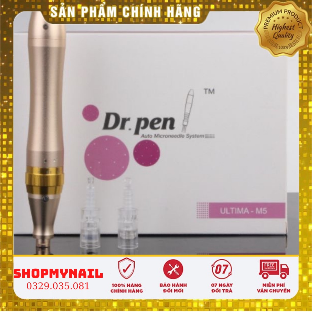 Máy Dr.Pen tích điện M5 phi kim,cấy tảo tặng 2 đầu kim