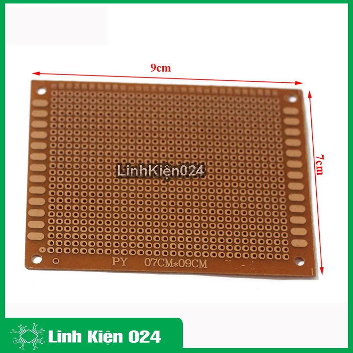 Phíp Đồng Lỗ - Bảng Mạch Đục Lỗ Sẵn PCB Nâu Kích Thước 7x9cm