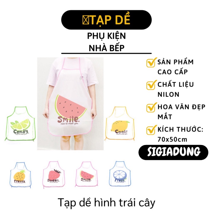 [SGD] Tạp Dề Nấu Ăn - Tạp Dề Hình Trái Cây, Chất Liệu Vải Chống Thấm Tốt, Đảm Bảo Vệ Sinh 7586