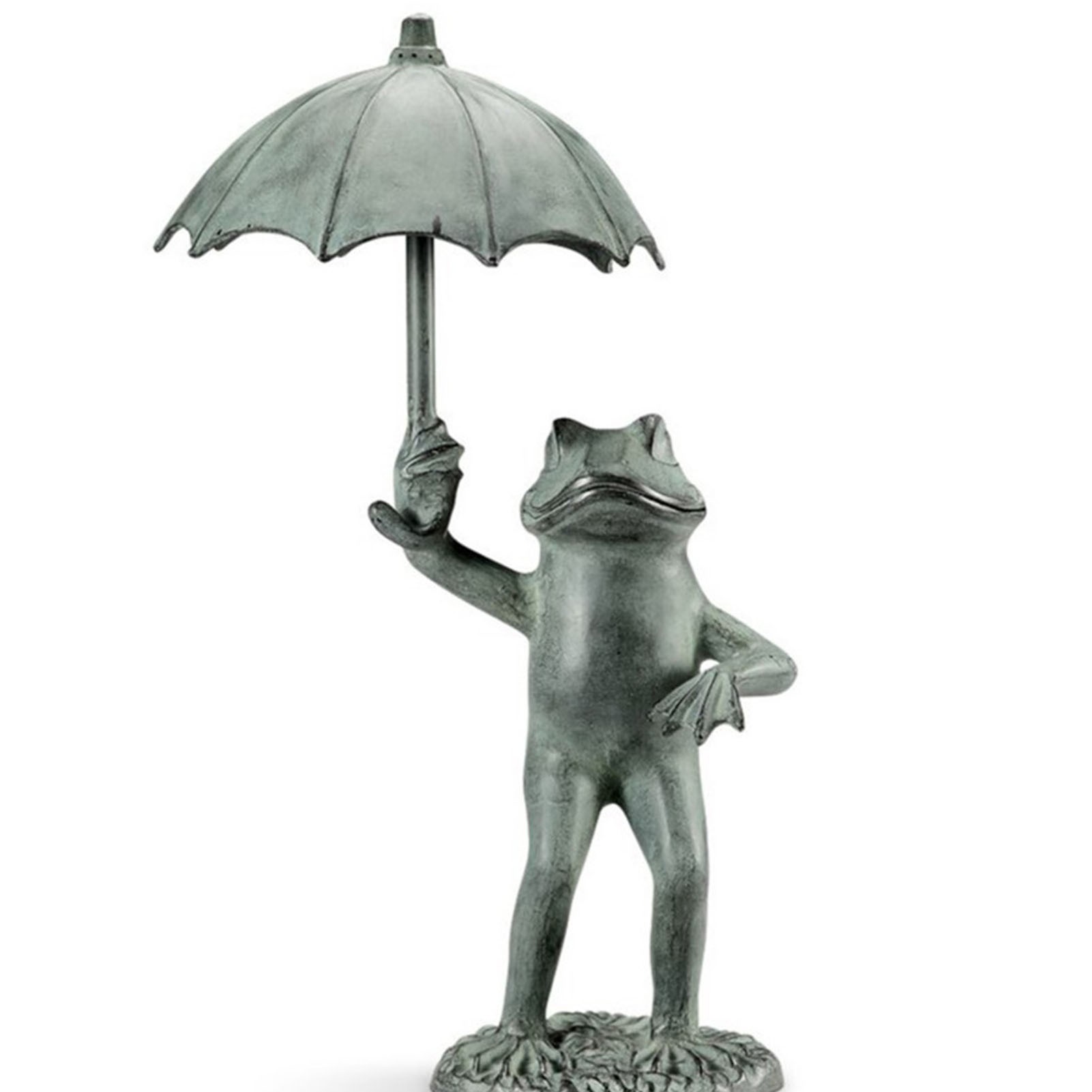 ☆YOLA☆ Spitter Resin Frog Home Umbrella Frog Statue Animal Sculpture Carving Decoration Patio Decor Garden Landscape Handicraft Exquisite Figurine