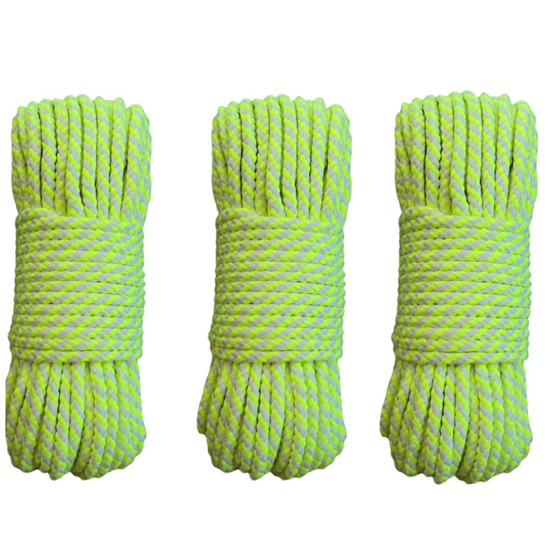 20 mét - Dây Dù tròn 5mm có lõi màu neon phối dạ quang mền đẹp, chắc chắn dùng làm macrame, căng lều, trang trí