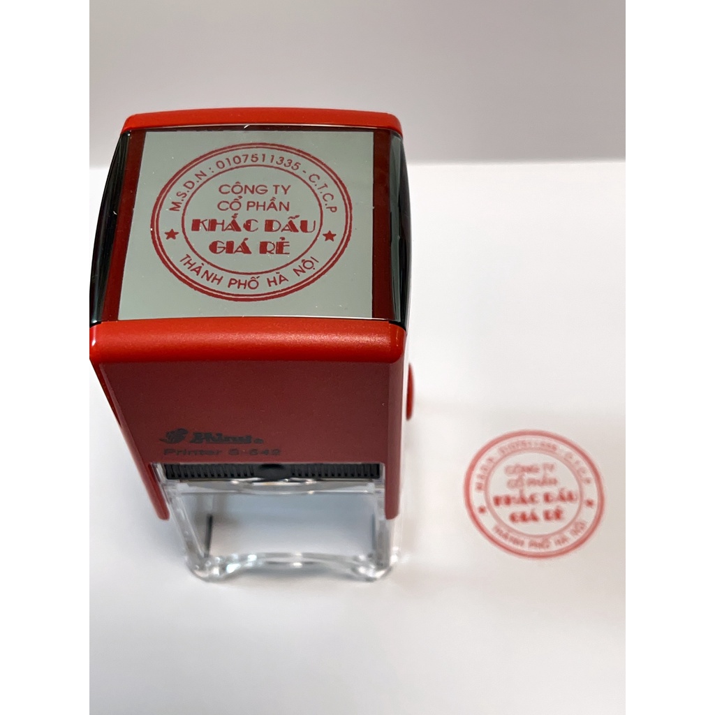 Khắc Dấu, Dấu Mộc Tròn Công Ty Hiệu Shiny printer S-542 Làm Theo Yêu Cầu Liền Mực Siêu Nét Rõ Chữ