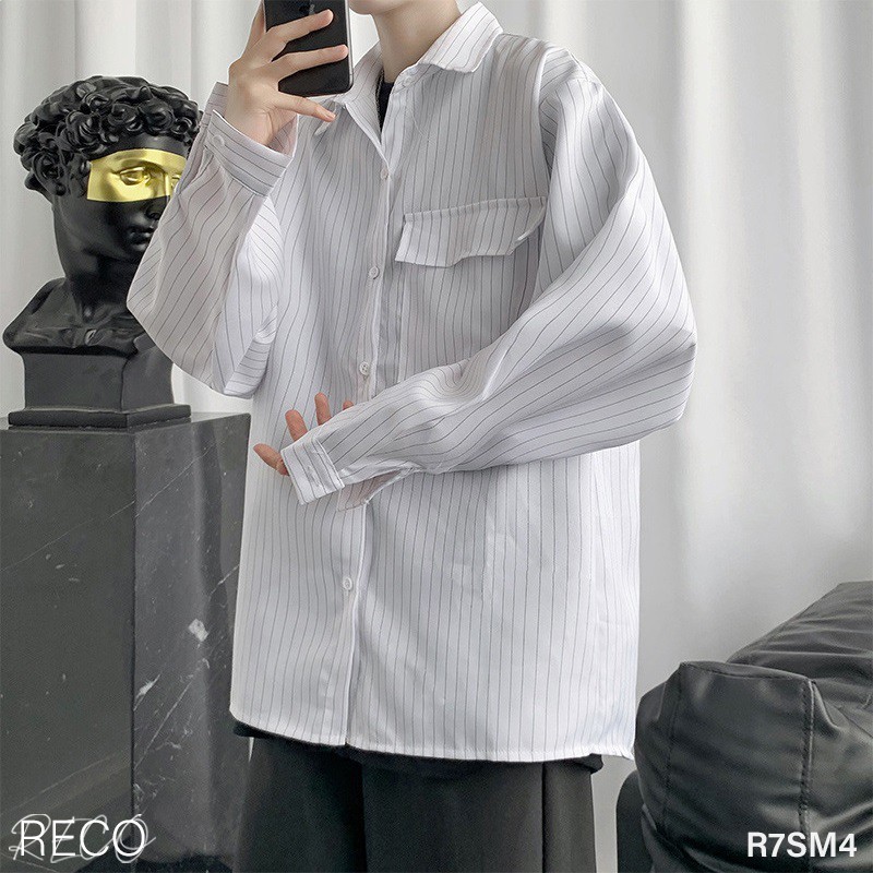 Áo sơ mi nam nữ Hàn Quốc cao cấp dáng rộng dài tay Shirt Loose R7SM4