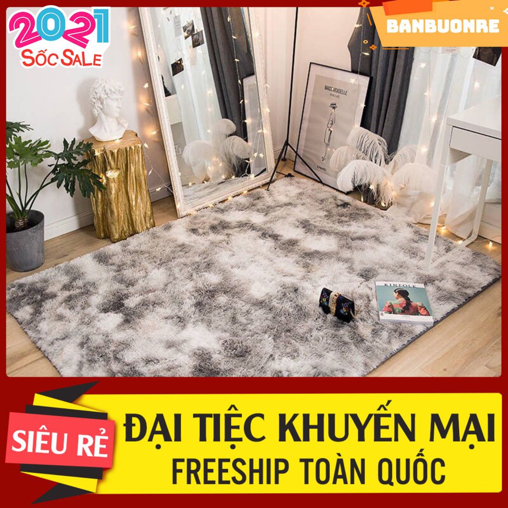 Free ship 50k Thảm lông loang trải phòng khách 1m6x2m banbuonre màu số 6