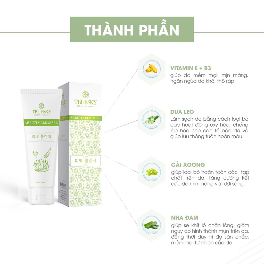 Bộ sản phẩm làm mờ nám da mặt Truesky V01 gồm 1 kem giảm nám da Melasma Cream 15g và một sữa rửa mặt nha đam 60ml | BigBuy360 - bigbuy360.vn