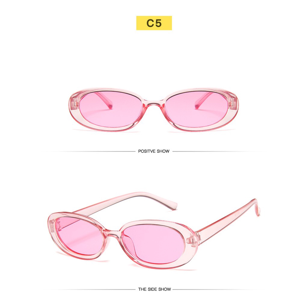 Kính mát gọng oval phong cách retro thời trang cho nữ