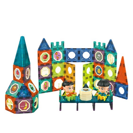 Bộ nam châm xếp hình 3D 54ct, đồ chơi nam châm xếp hình thông minh loại miếng, giúp trẻ phát triển trí tuệ.