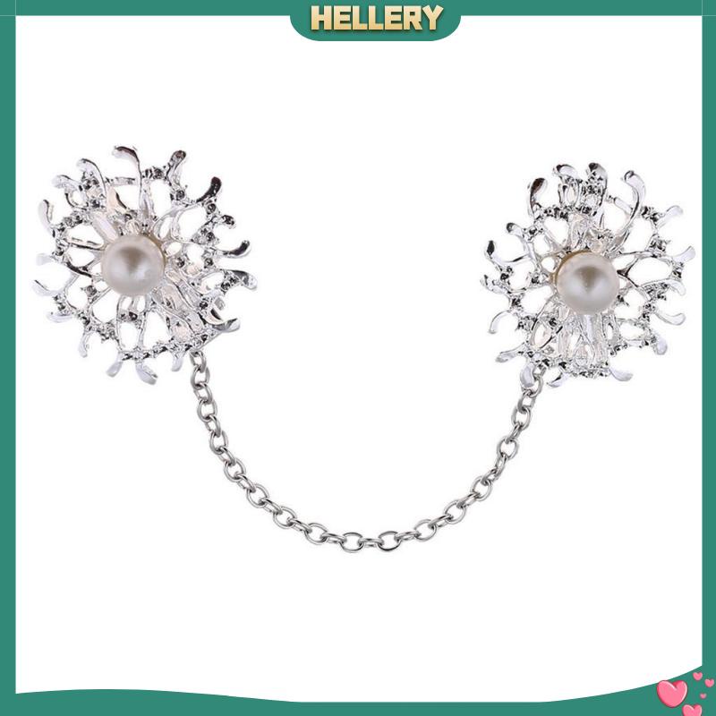 [HelleryVN] Kẹp Khăn Choàng / Đầm / Áo Blouse / Áo Có Khóa Cài Tông Bạc Đính Ngọc Trai