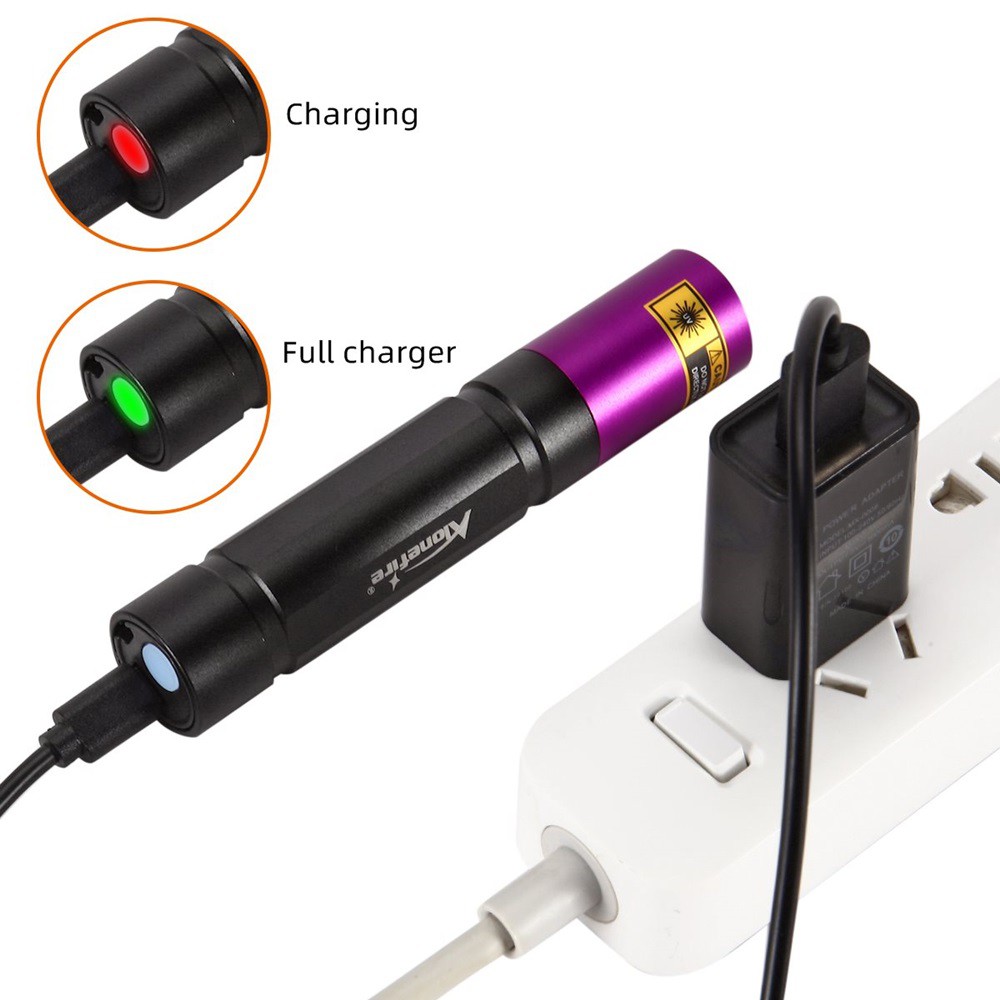 Đèn pin Alonefire SV011 UV 365nm cổng USB chuyên nghiệp